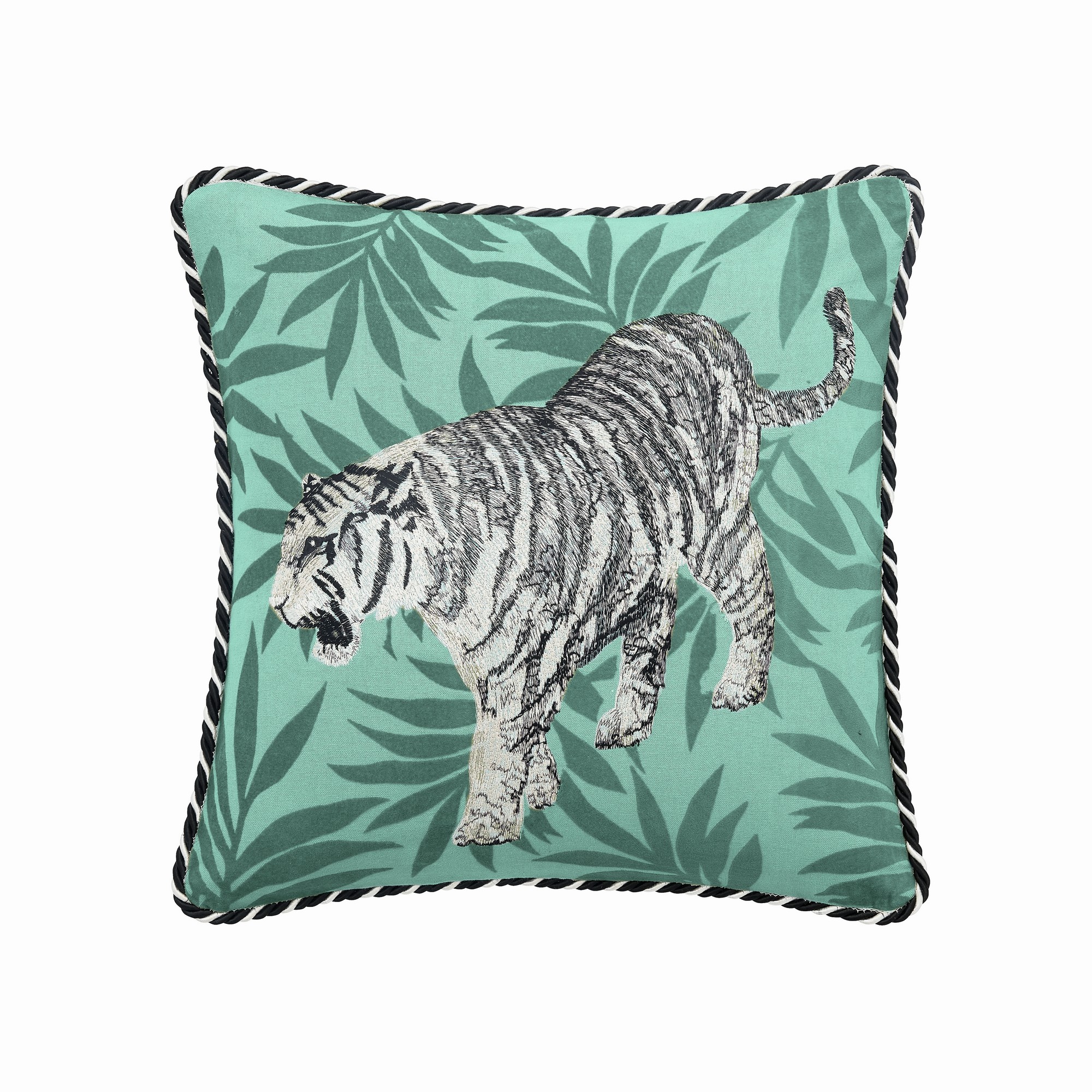 Kingdom Tiger Cushion By Ted Baker In Sage Green